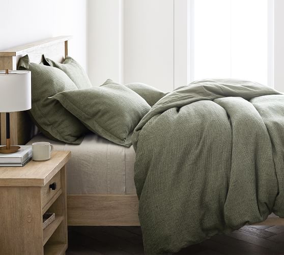 green waffle duvet cover