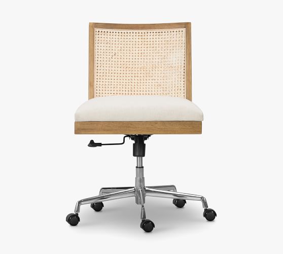 lisbon cane swivel desk chair