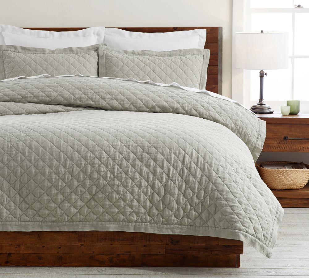 Belgian Flax Linen Diamond Quilt Pottery Barn