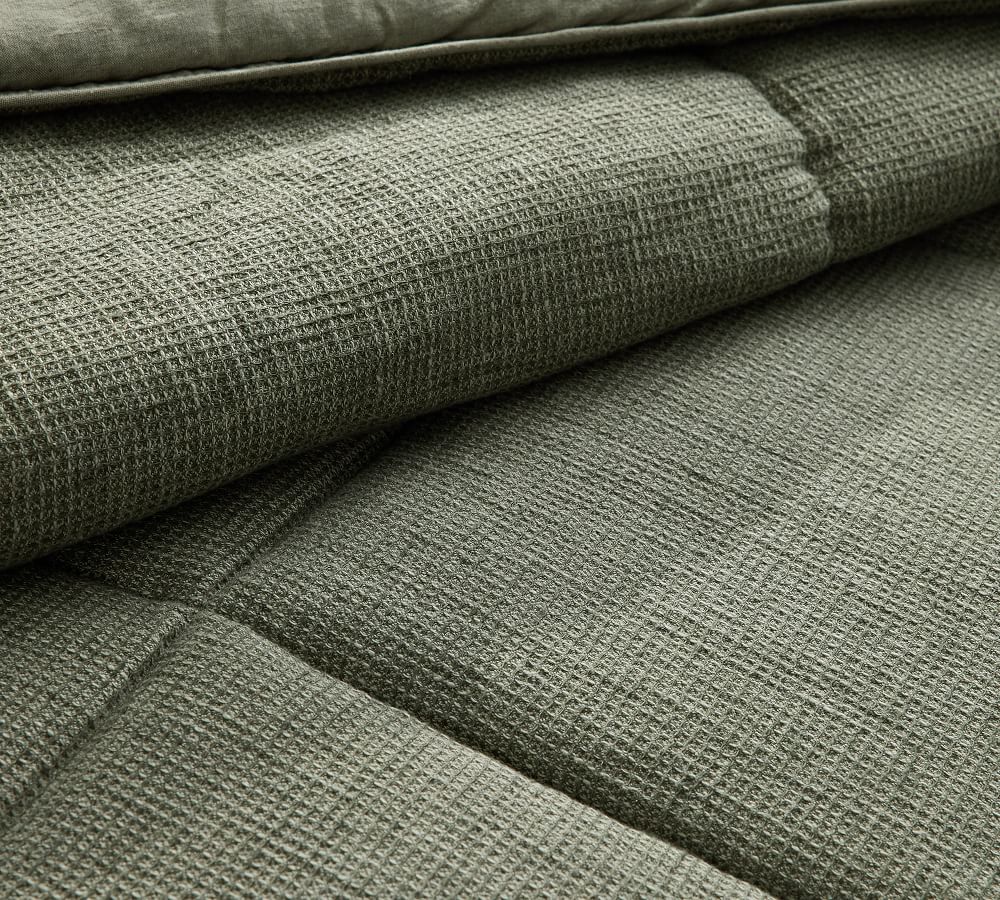 Belgian Flax Linen Waffle Comforter Pottery Barn