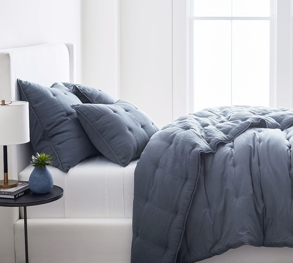 Belgian Flax Linen Comforter White Pottery Barn