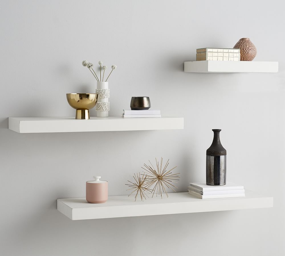 Brighton Floating Wood Shelves Pottery Barn