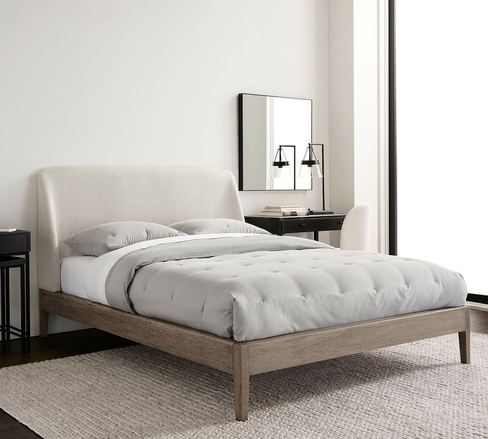 Layton Upholstered Platform Bed Pottery Barn