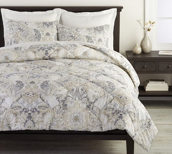 celeste damask duvet cover