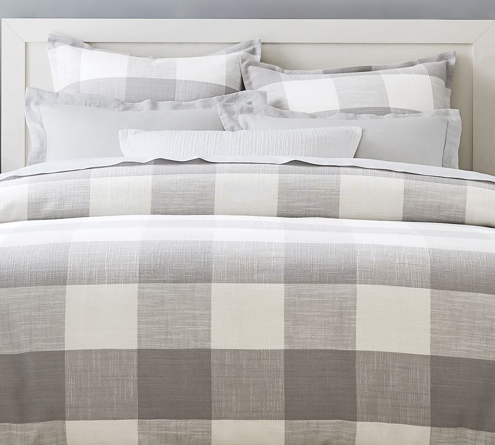 Charcoal Bryce Buffalo Check Patterned Duvet Cover & Sham | Pottery Barn