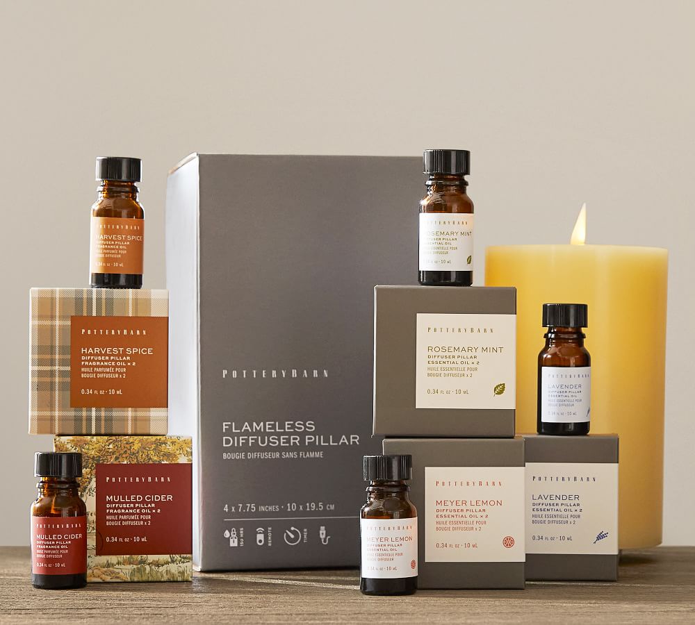 Flameless Oil Diffuser Pillar Candle With Remote Pottery Barn