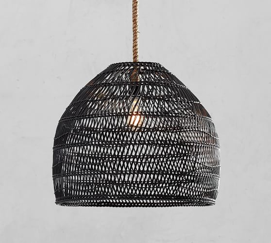 grey rattan pendant light