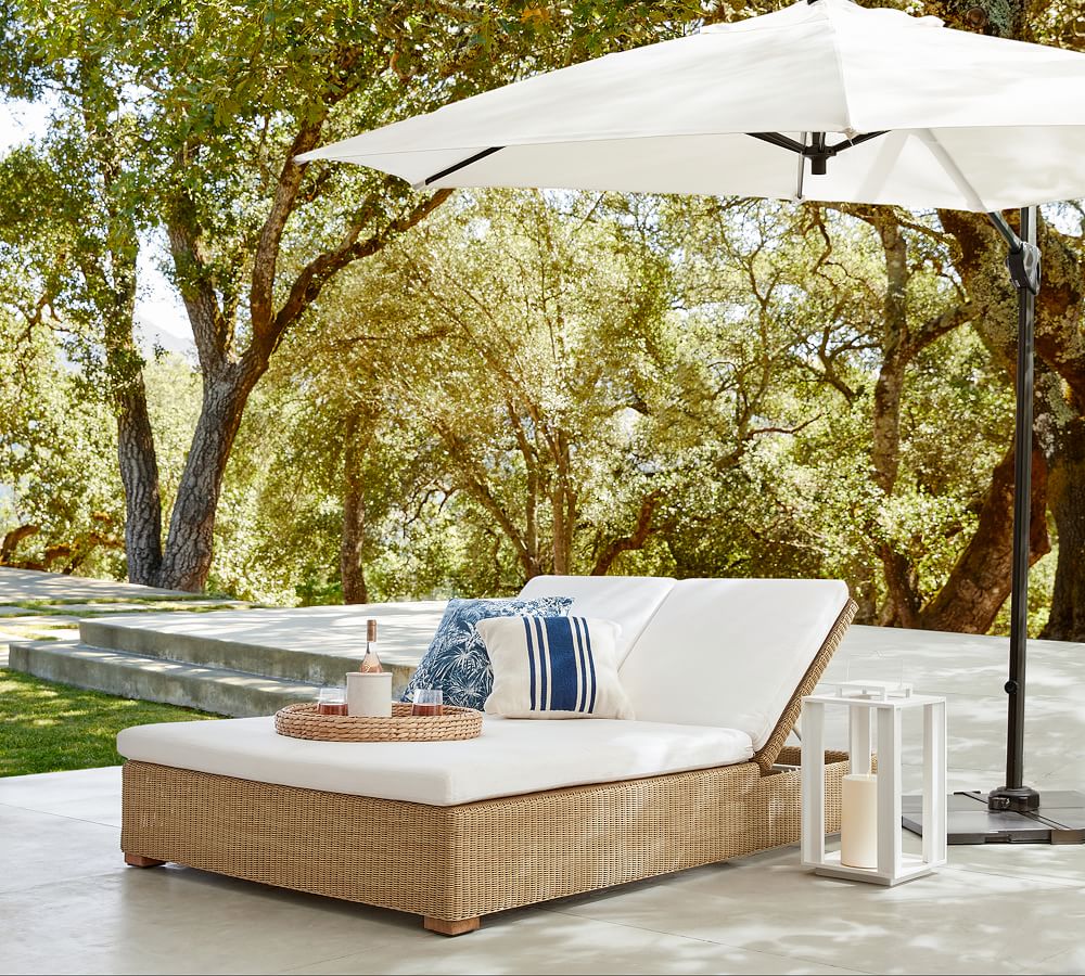 double lounger with umbrella