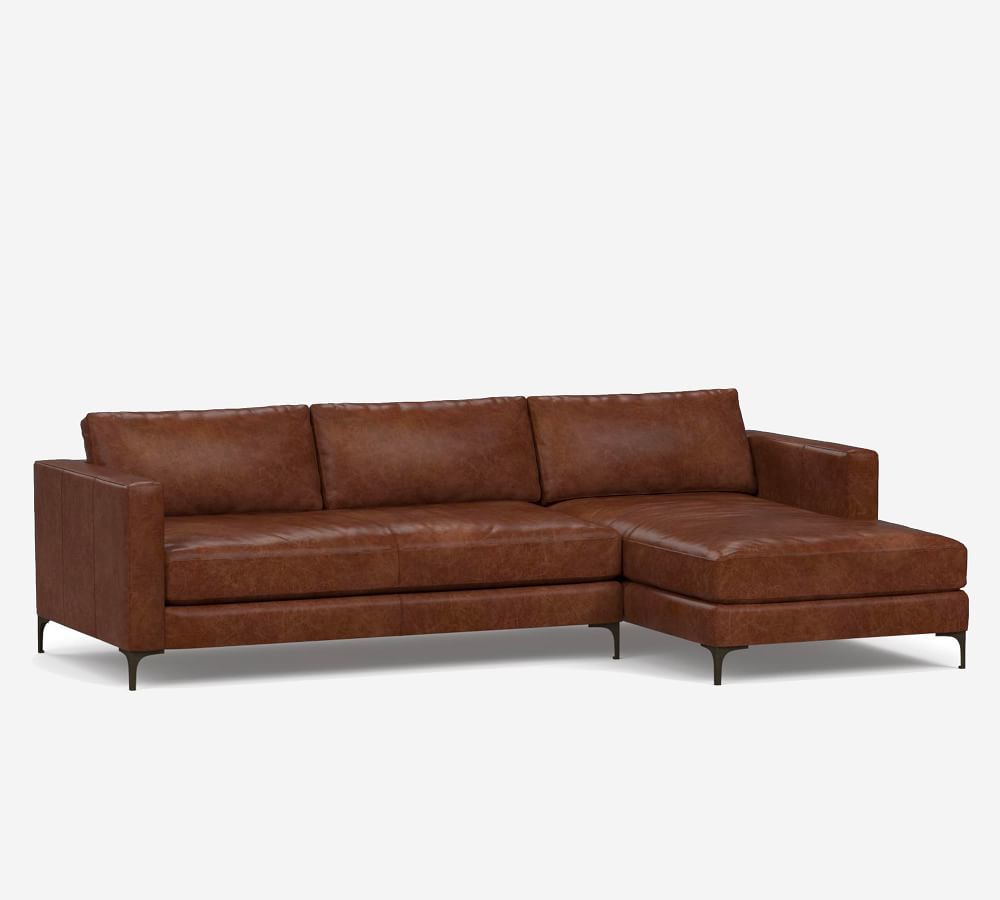 Jake Leather Sofa Chaise Sectional Pottery Barn