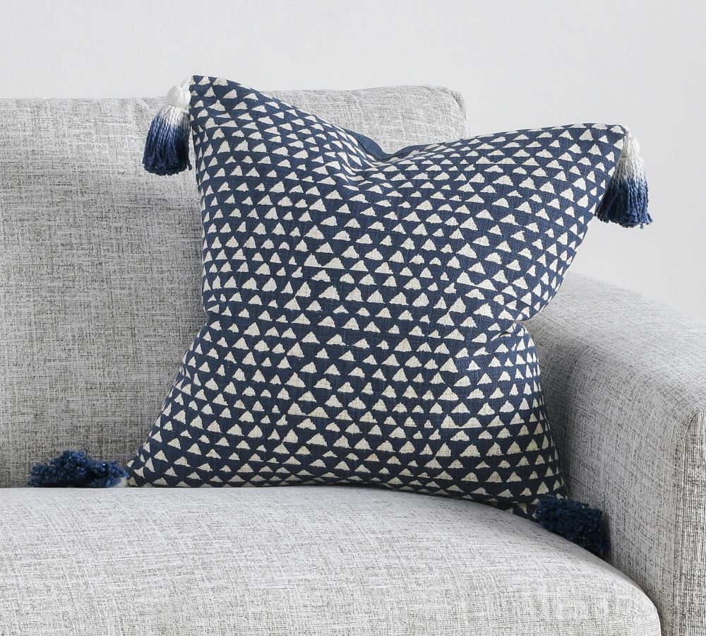 Idelle Printed Pillow Cover With Tassels Pottery Barn
