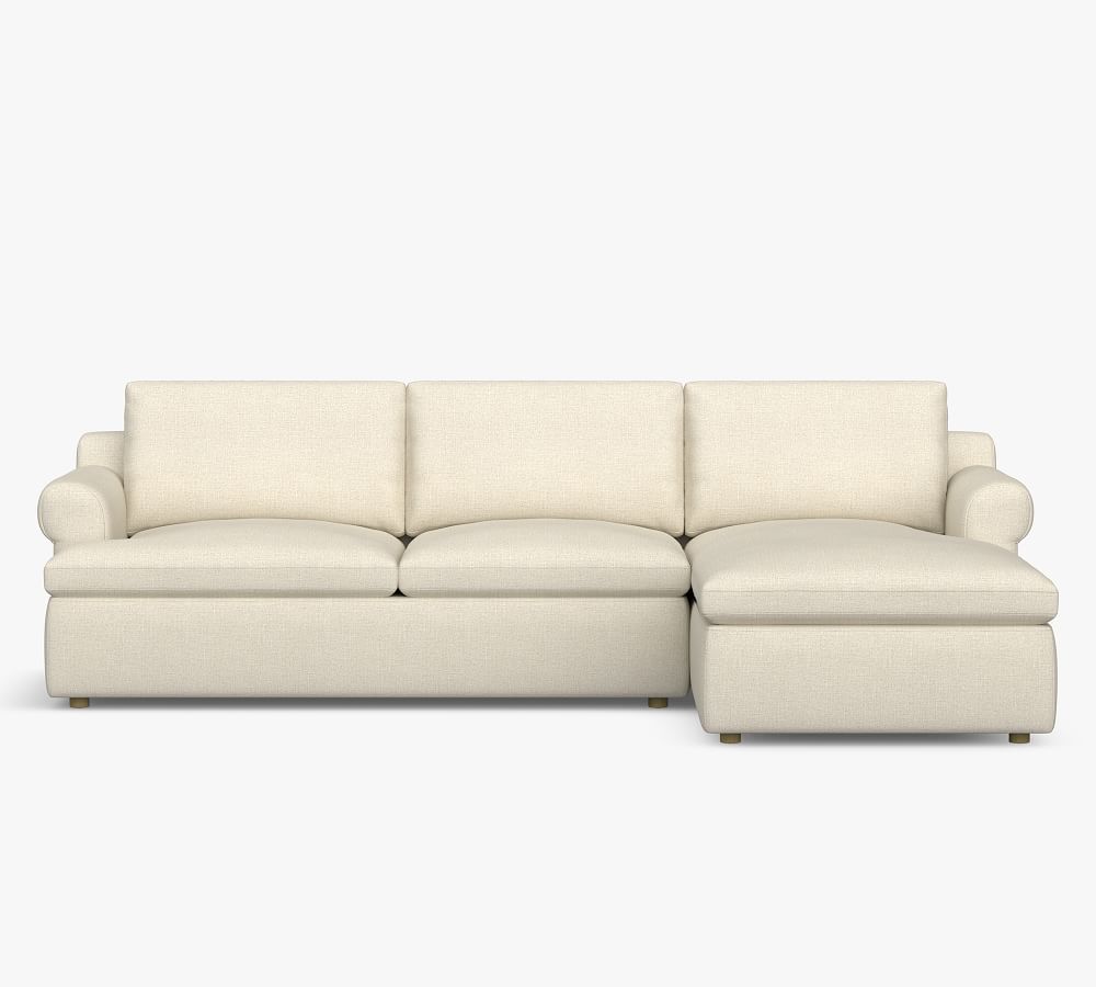 Newport Roll Arm Upholstered Sofa Chaise Sectional | Pottery Barn