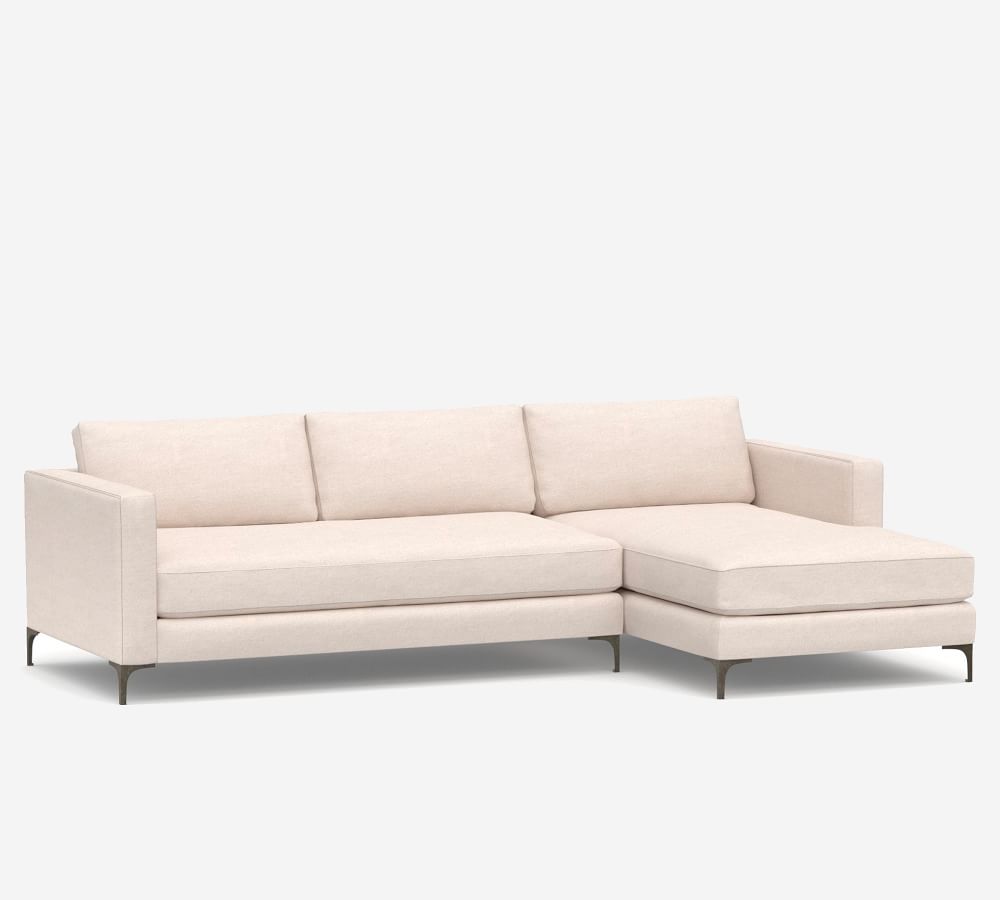 Jake Upholstered Fabric Sofa with Chaise Pottery Barn