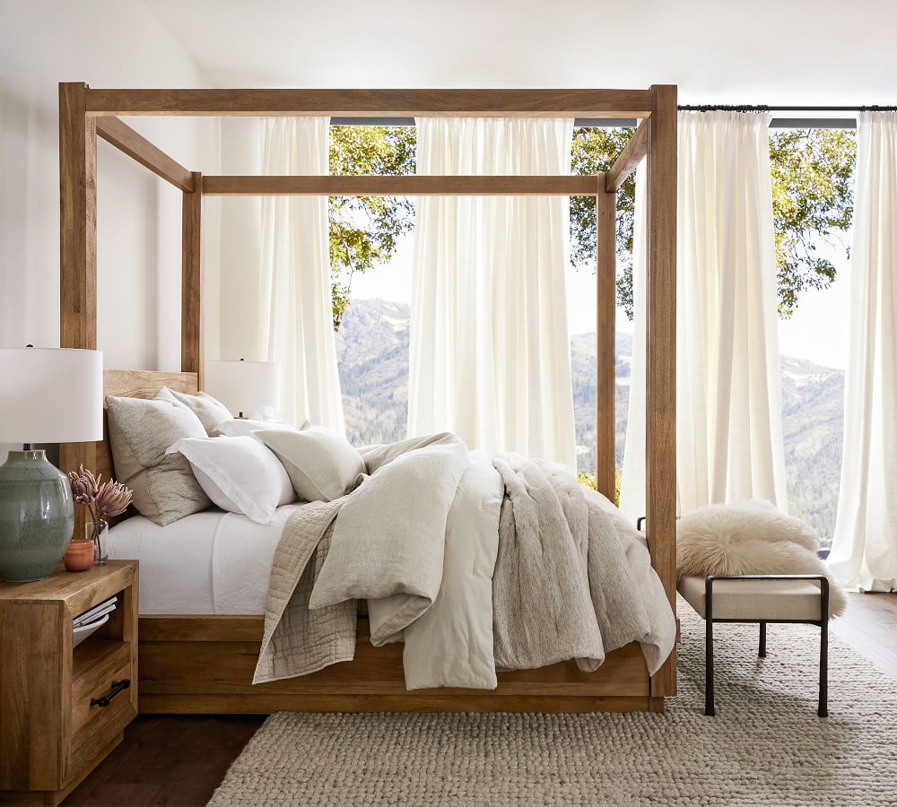 Belgian Flax Linen Handcrafted Basketweave Quilt Pottery Barn