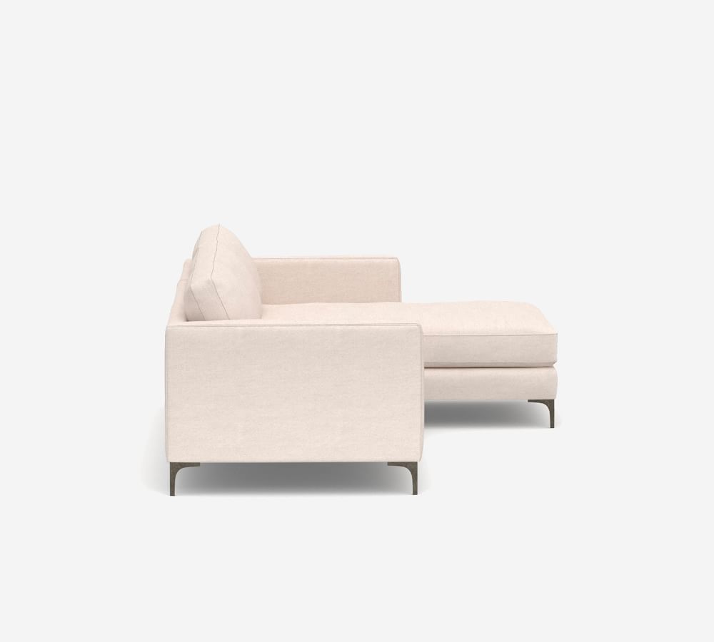 Jake Upholstered Fabric Sofa with Chaise Pottery Barn