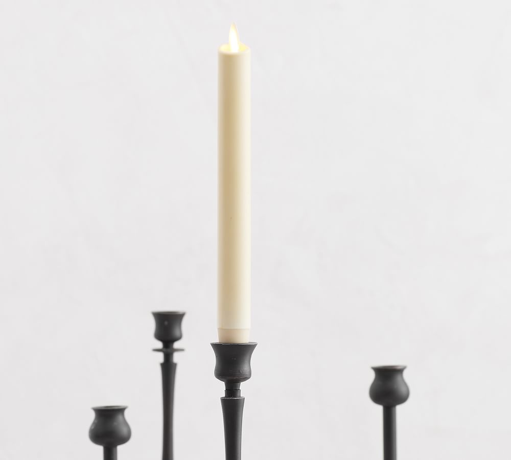 Premium Flickering Flameless Wax Taper Candle Pottery Barn