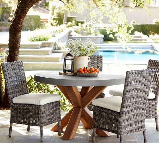 pottery barn outdoor dining table and chairs