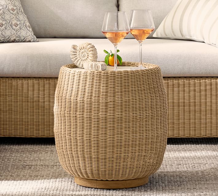 outdoor woven side table