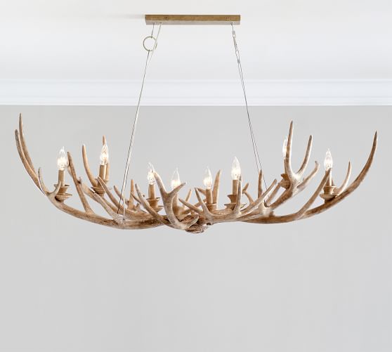 wooden antler chandelier