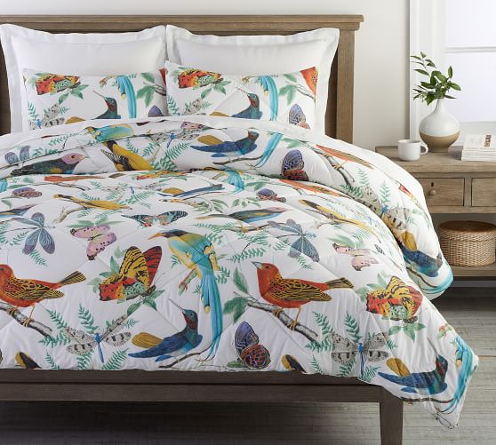 pottery barn duvet birds