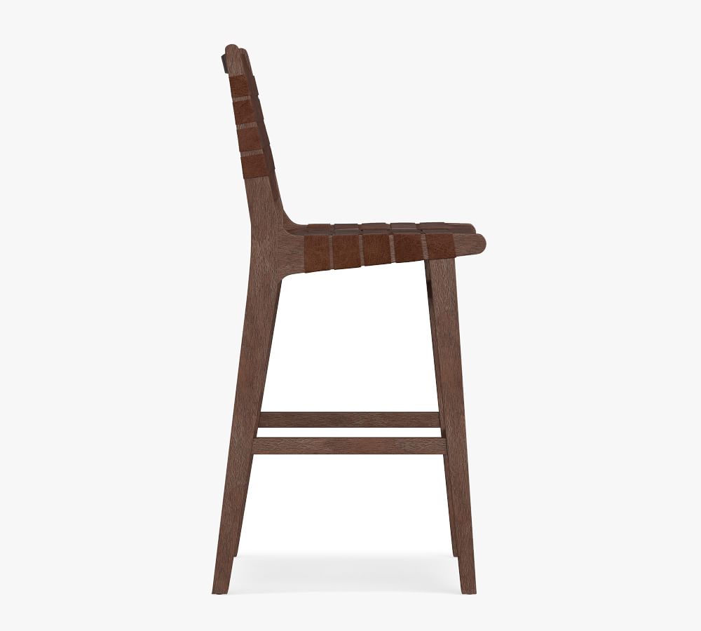 Fenton Woven Leather Bar & Counter Stools Pottery Barn