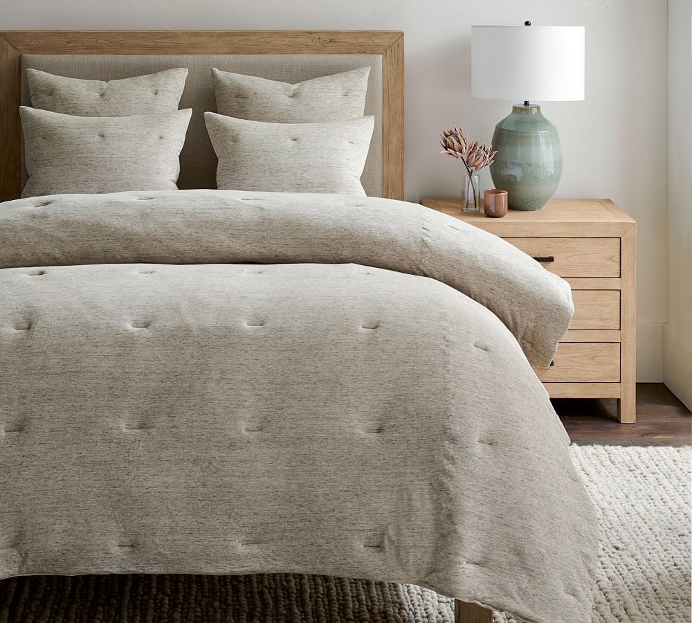 Belgian Flax Linen Jersey Comforter | Pottery Barn