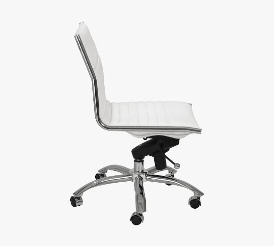 white armless swivel chair