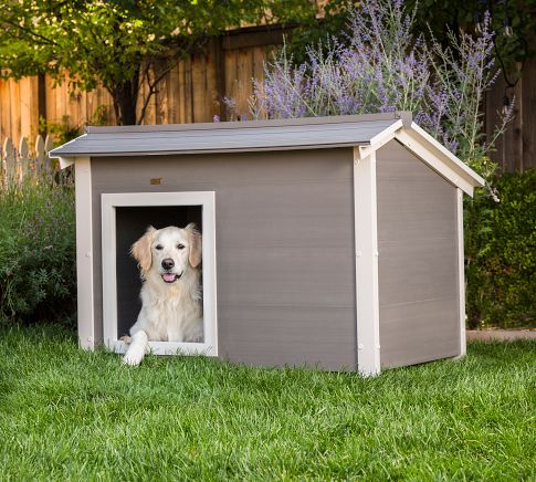 Ecoflex® Lodge Gray Dog House | Pottery Barn