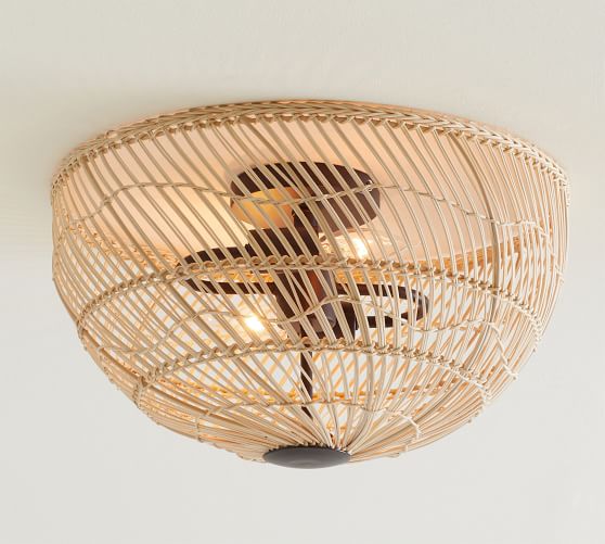 rattan flushmount light