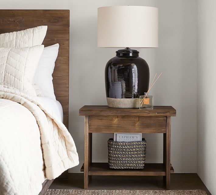 pottery barn black lamp