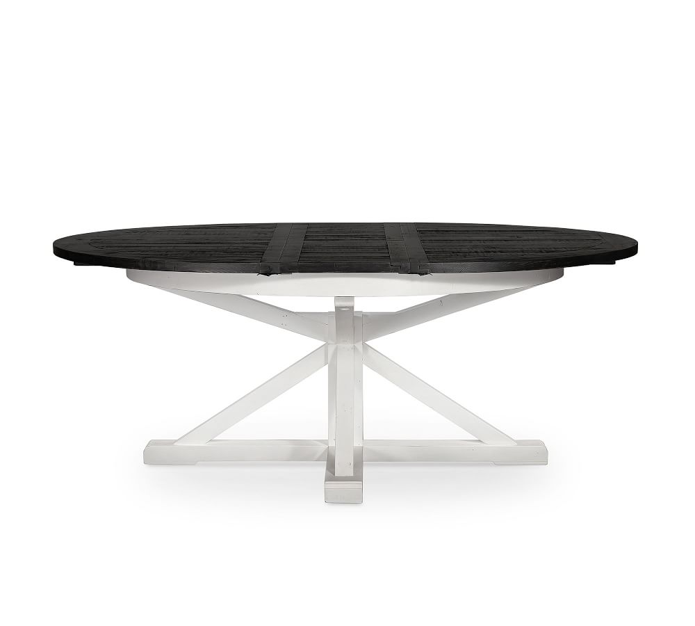 Hart Round Reclaimed Wood Pedestal Extending Dining Table Pottery Barn