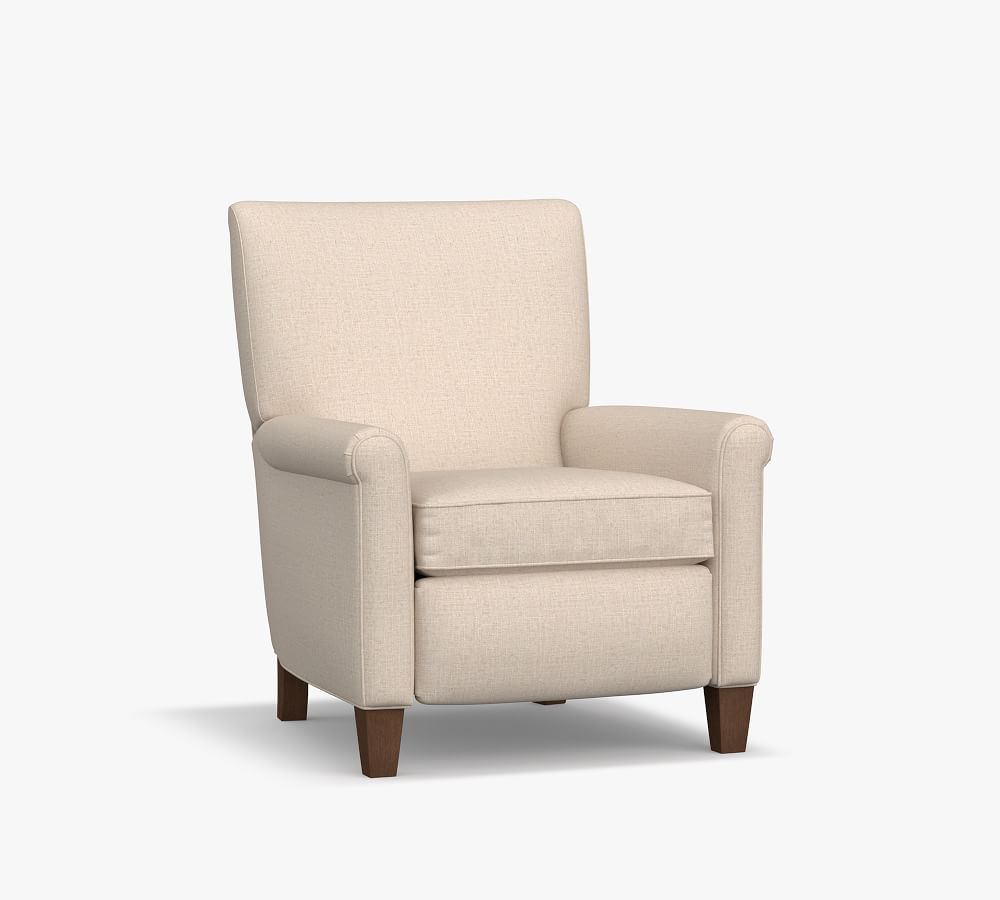Irving Roll Arm Upholstered Recliner Chair | Pottery Barn