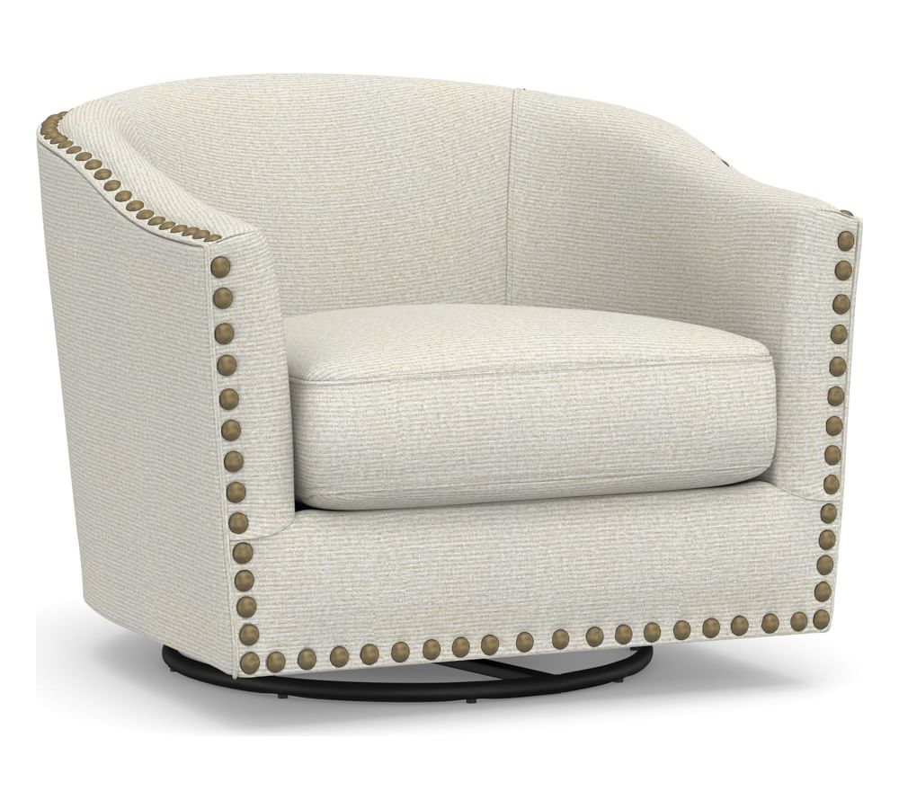 harlow leather swivel armchair