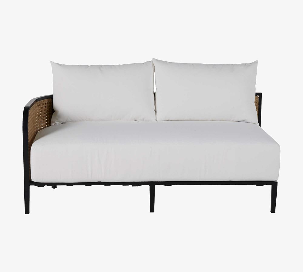 Berengar 57" AllWeather Wicker Single Arm Loveseat Pottery Barn