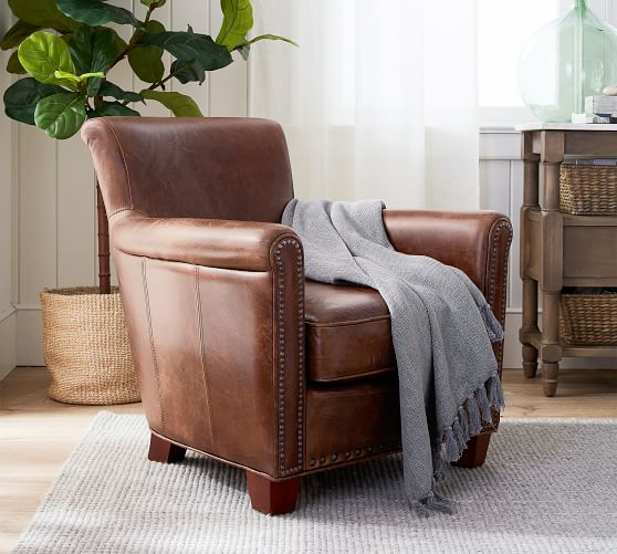 pottery barn leather chair sale