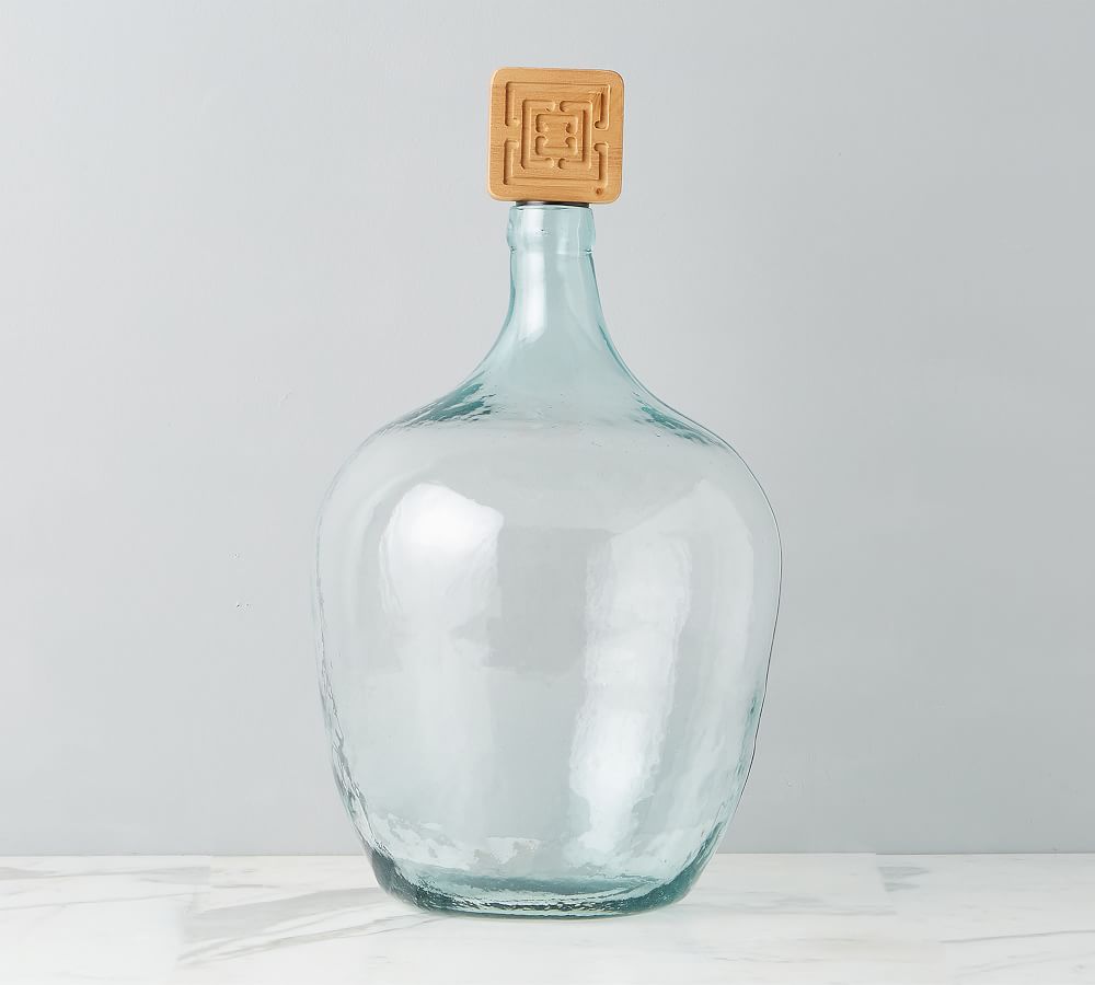 COCOCOZY x etúHOME Handcrafted Recycled Glass Demijohn Vase with Wood