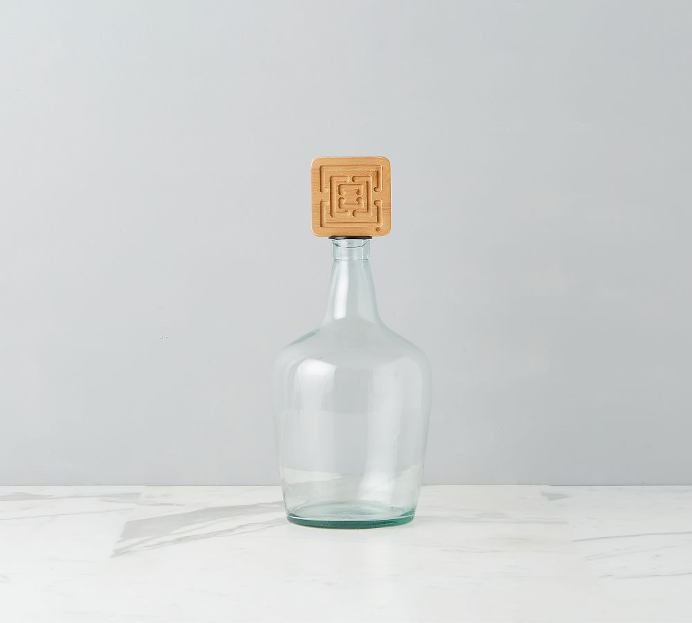 COCOCOZY x etúHOME Handcrafted Recycled Glass Demijohn Vase with Wood