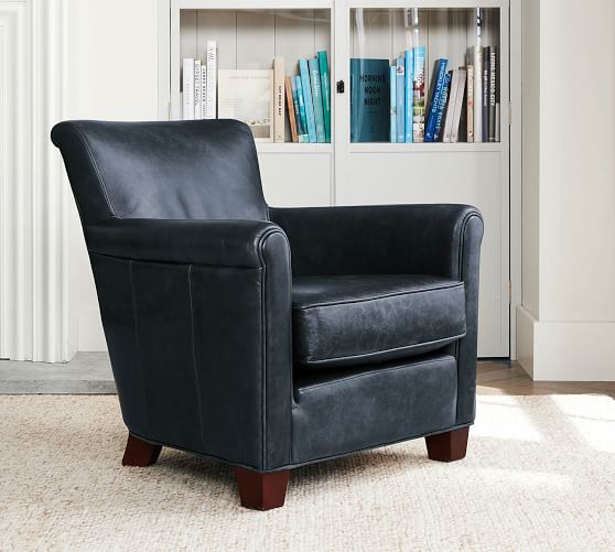 pottery barn leather accent chair