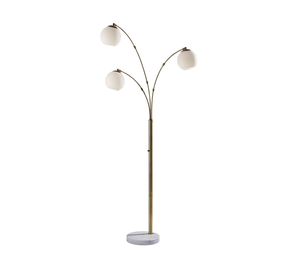 Laguna 3-Arm Marble Arc Floor Lamp | Pottery Barn