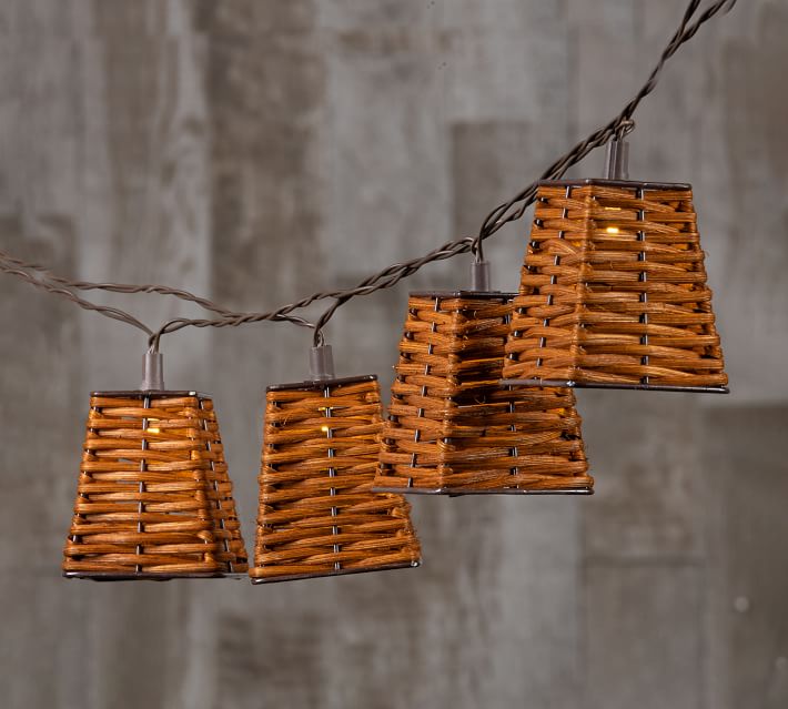 rattan solar string lights