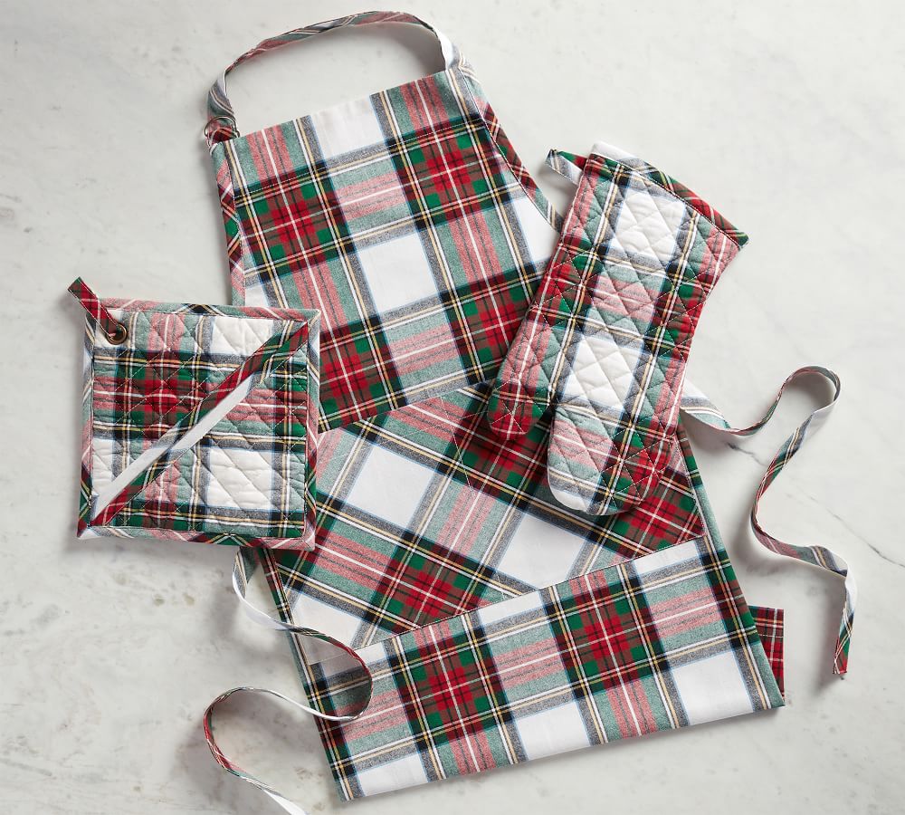 plaid oven mitt