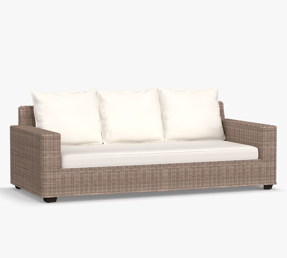 Torrey AllWeather Wicker SquareArm Outdoor Sofa Pottery Barn