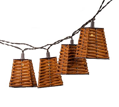 rattan solar string lights