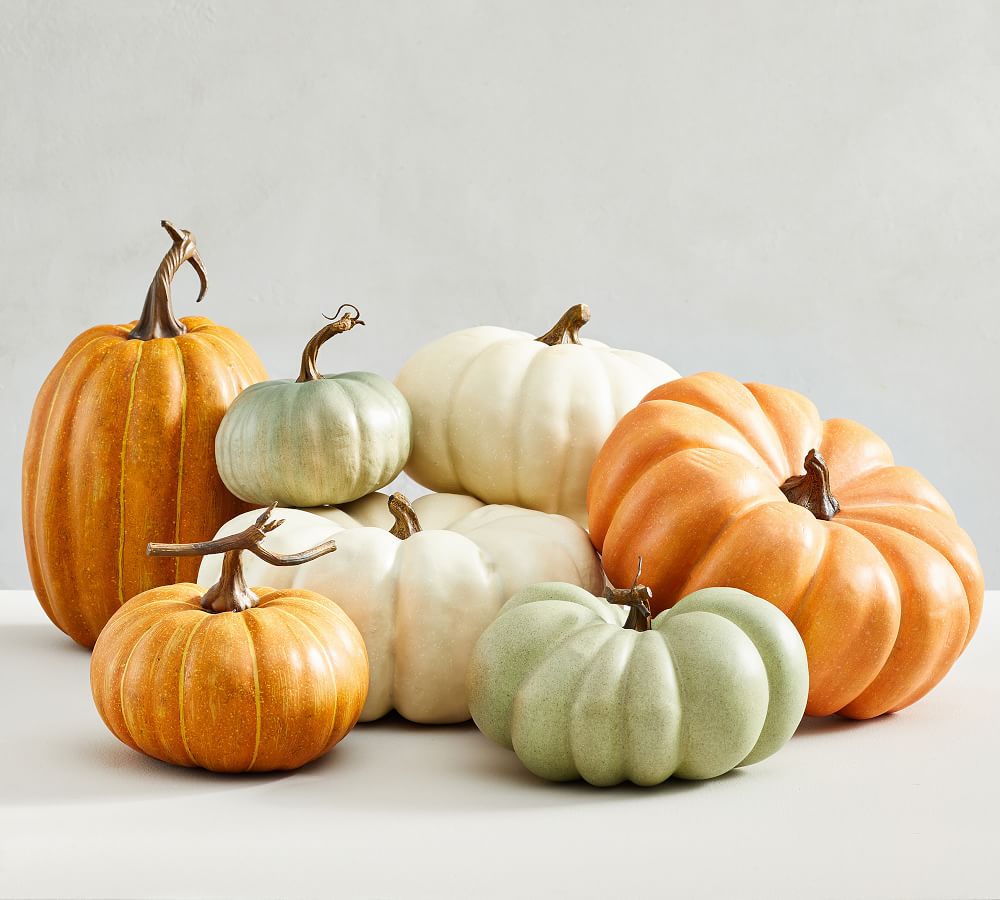 Faux Pumpkins Decorative Objects Pottery Barn