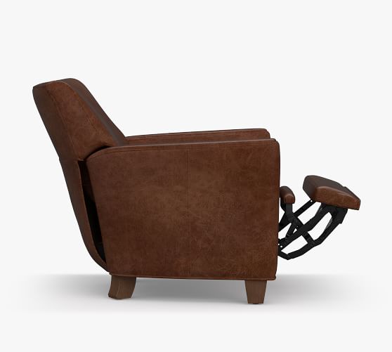 irving square arm leather recliner