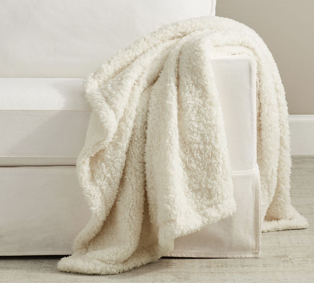 Fireside Cozy Sherpa Reversible Throws Pottery Barn
