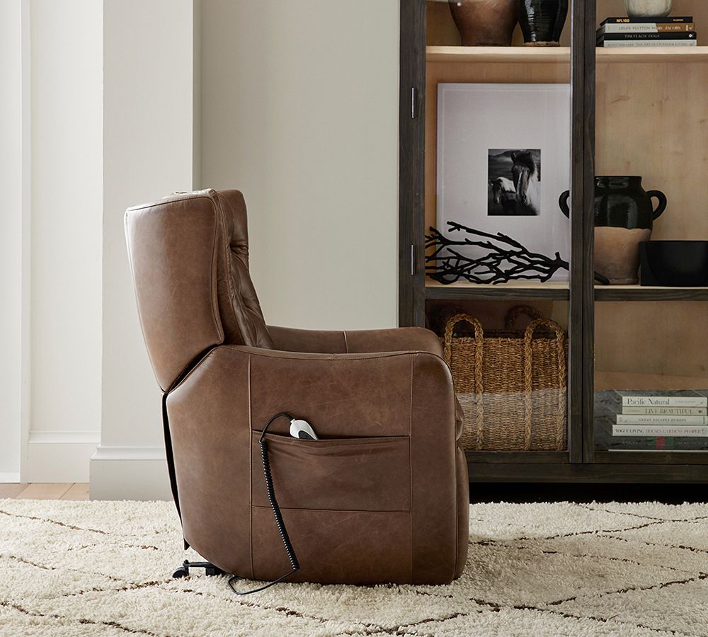 Wells Leather Power Lift Recliner Pottery Barn