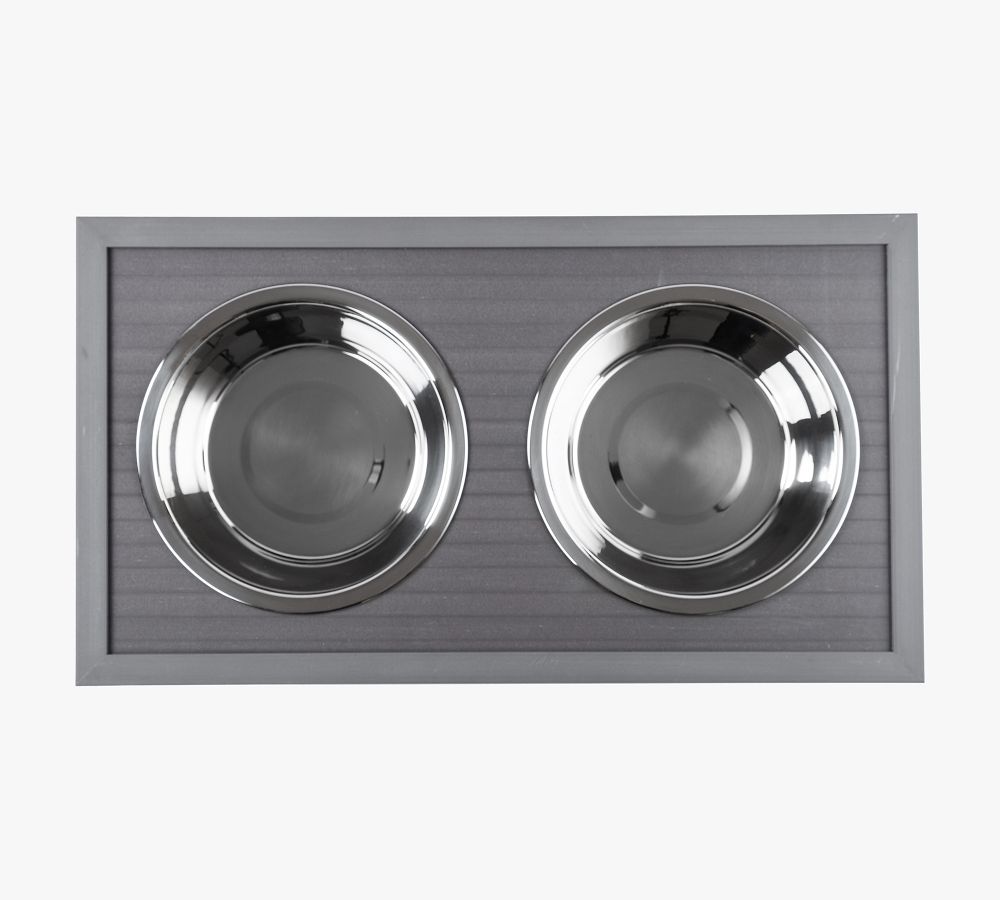 Ecoflex® Dual Pet Bowls with Sliding Food Storage | Pottery Barn