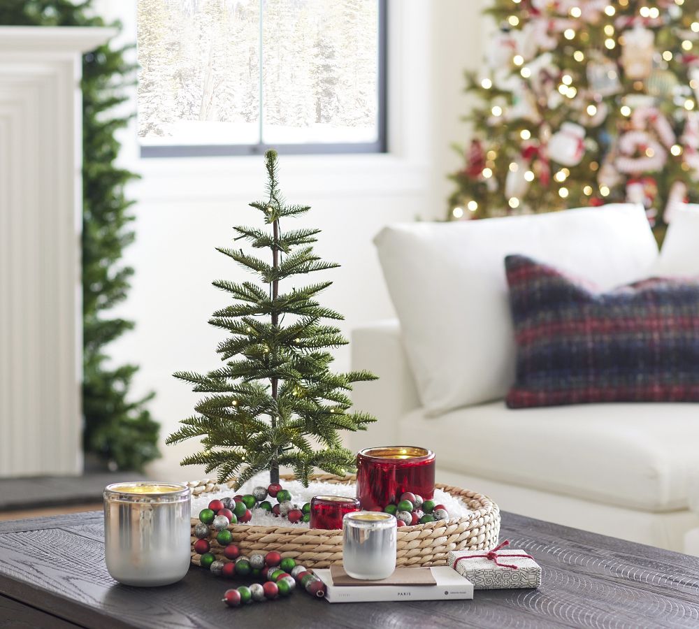 PreLit Faux Tabletop Pine Trees Pottery Barn