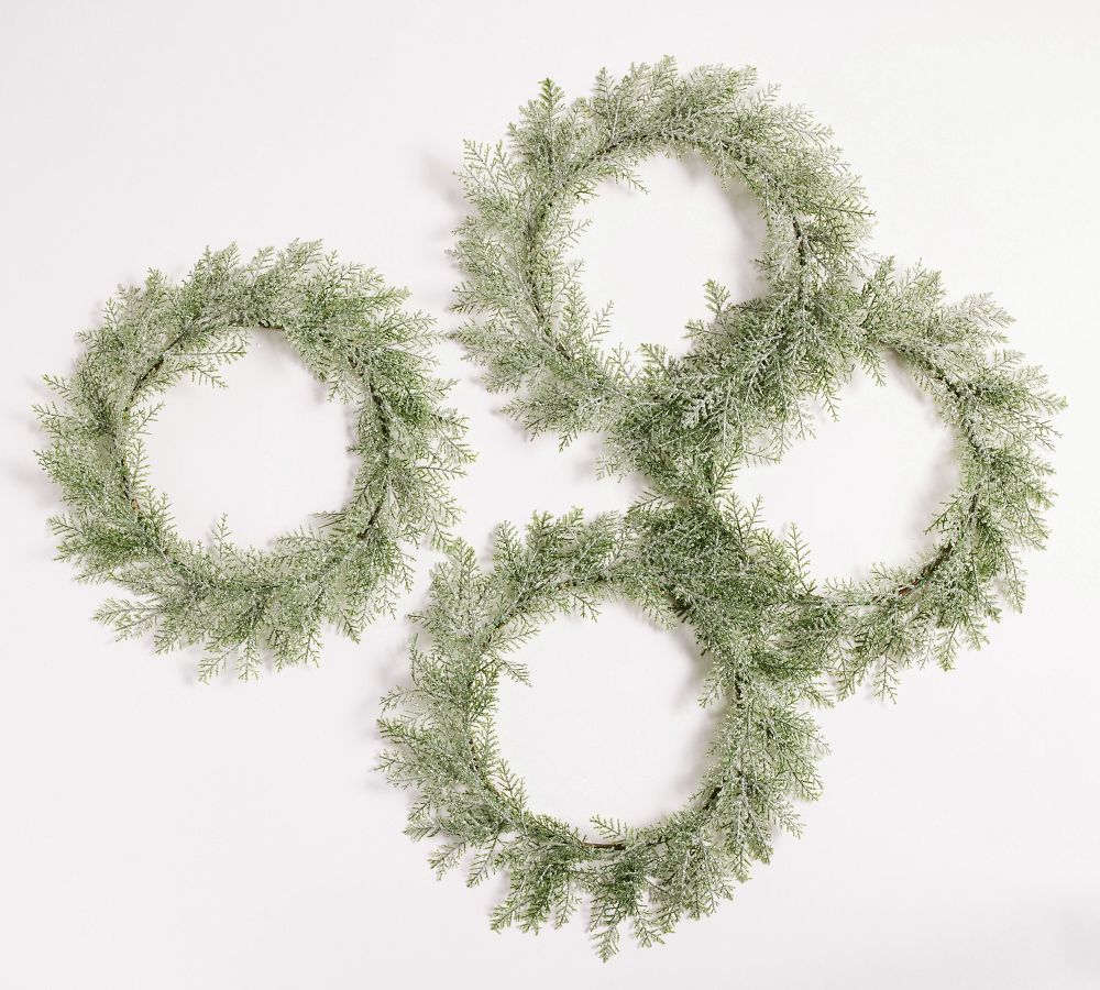Snowy Wreath Chargers Set of 4 Pottery Barn
