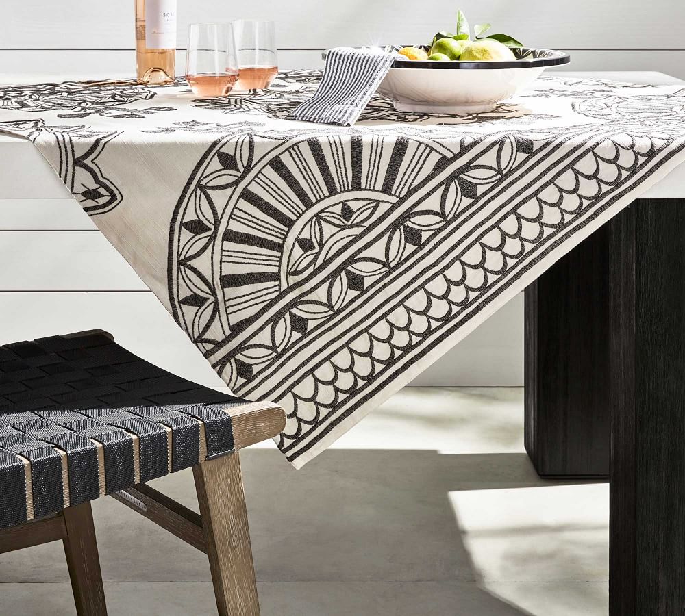 Marrakesh Embroidered Cotton Table Throw Pottery Barn